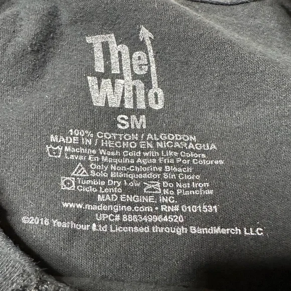 The Who Official Union Jack Logo Graphic T-Shirt Black Women’s Sz S - Picture 6 of 6